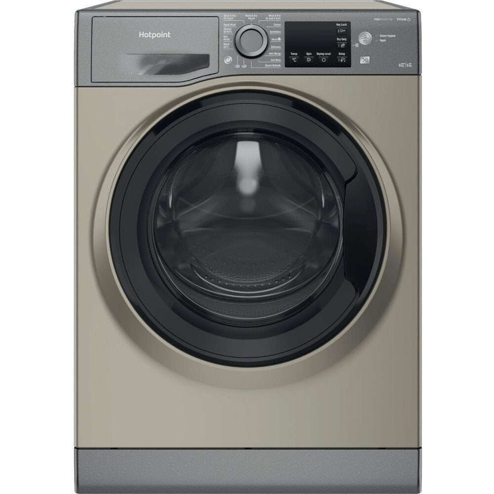 Hotpoint NDB8635GK 8kg/6kg Washer Dryer with 1400 rpm, 59.5cm Wide - Graphite | Atlantic Electrics - 39478023848159 