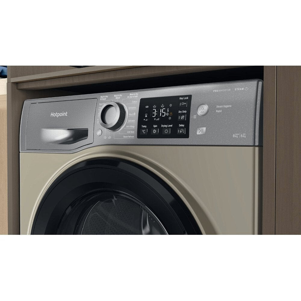 Hotpoint NDB8635GK 8kg/6kg Washer Dryer with 1400 rpm, 59.5cm Wide - Graphite | Atlantic Electrics - 39478024241375 