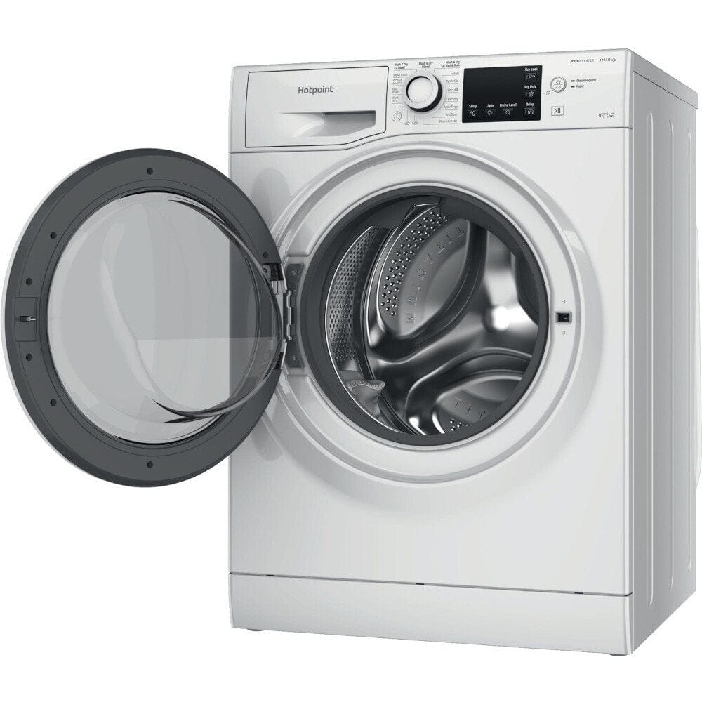 Hotpoint NDBE9635WUK 9Kg+6Kg 1400 Spin Washer Dryer - White - Atlantic Electrics - 39478024929503 