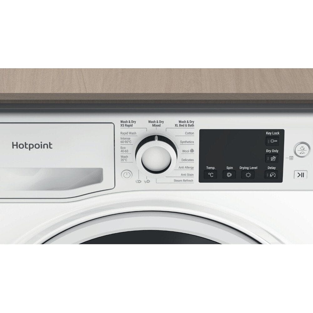 Hotpoint NDBE9635WUK 9Kg+6Kg 1400 Spin Washer Dryer - White | Atlantic Electrics