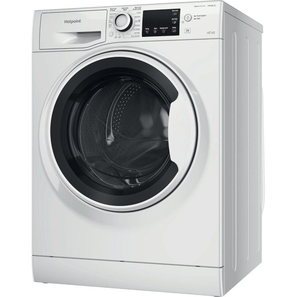 Hotpoint NDBE9635WUK 9Kg+6Kg 1400 Spin Washer Dryer - White - Atlantic Electrics - 39478024995039 