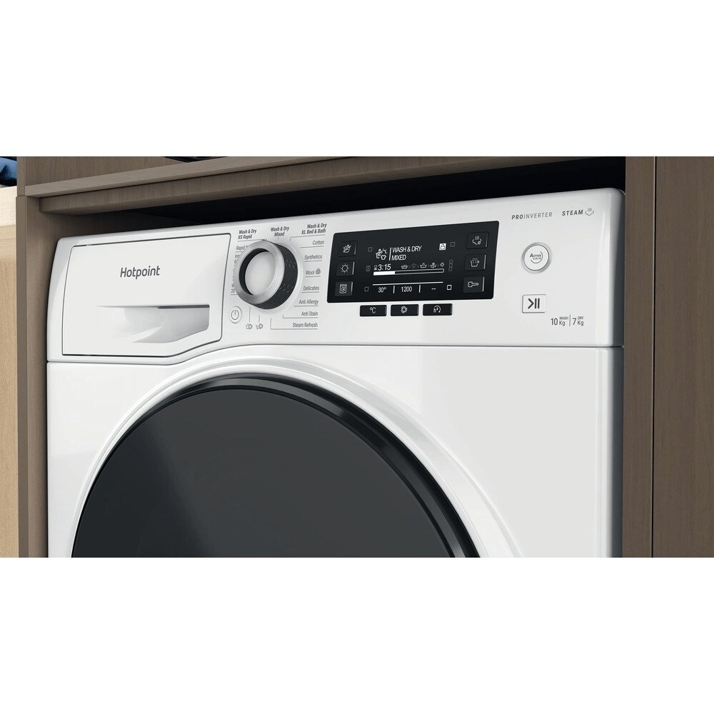 Hotpoint NDD10726DAUK 10+7Kg Washer Dryer With 1400 Rpm, 59.5cm Wide - White - Atlantic Electrics - 39478023815391 