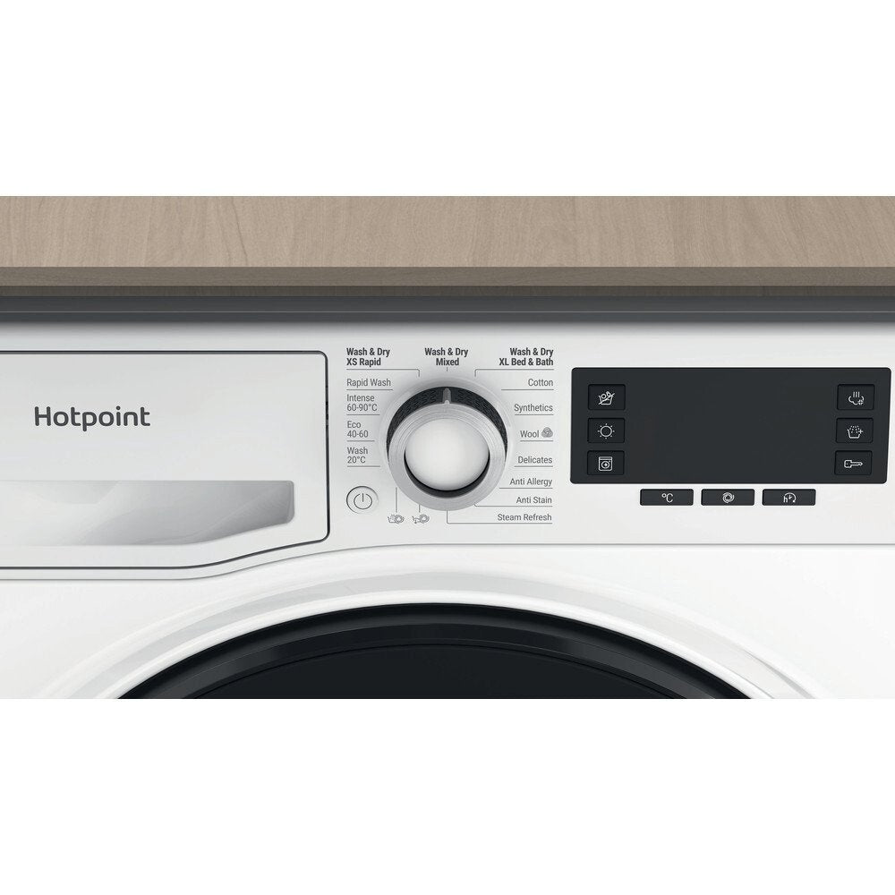 Hotpoint NDD10726DAUK 10+7Kg Washer Dryer With 1400 Rpm, 59.5cm Wide - White - Atlantic Electrics - 39478023782623 