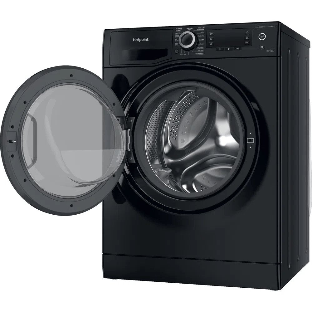 Hotpoint NDD8636BDAUK 8+6Kg Washer Dryer with 1400 rpm, 59.5cm Wide - Black - Atlantic Electrics - 39478024601823 