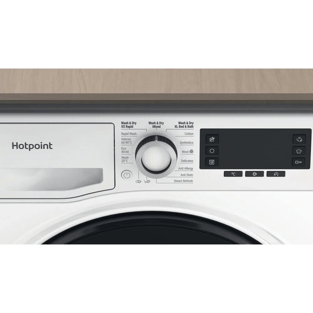 Hotpoint NDD8636DAUK 8kg/6kg Washer Dryer with 1400 rpm, ActiveCare, 59.5cm Wide - White | Atlantic Electrics - 39478023586015 