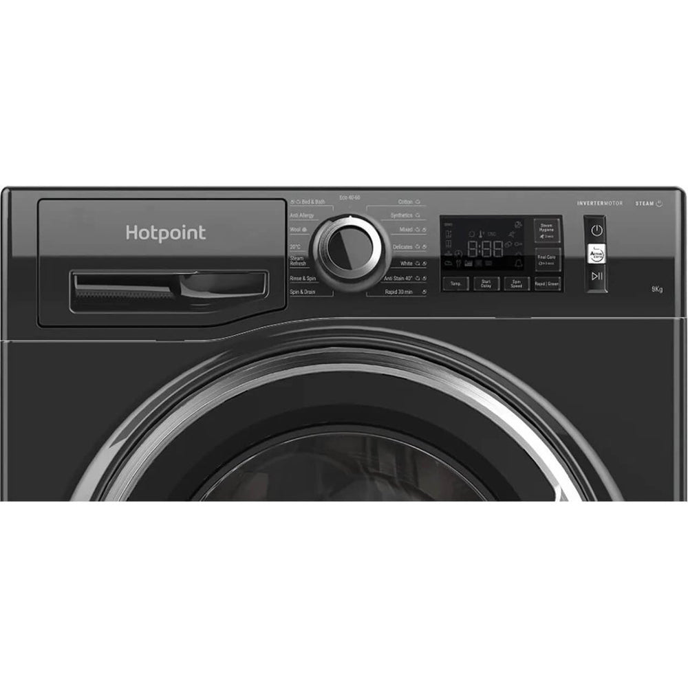 Hotpoint NM11945BCAUKN 9Kg Washing Machine with 1400 rpm - Black - A+++ Rated - Atlantic Electrics - 39478025650399 