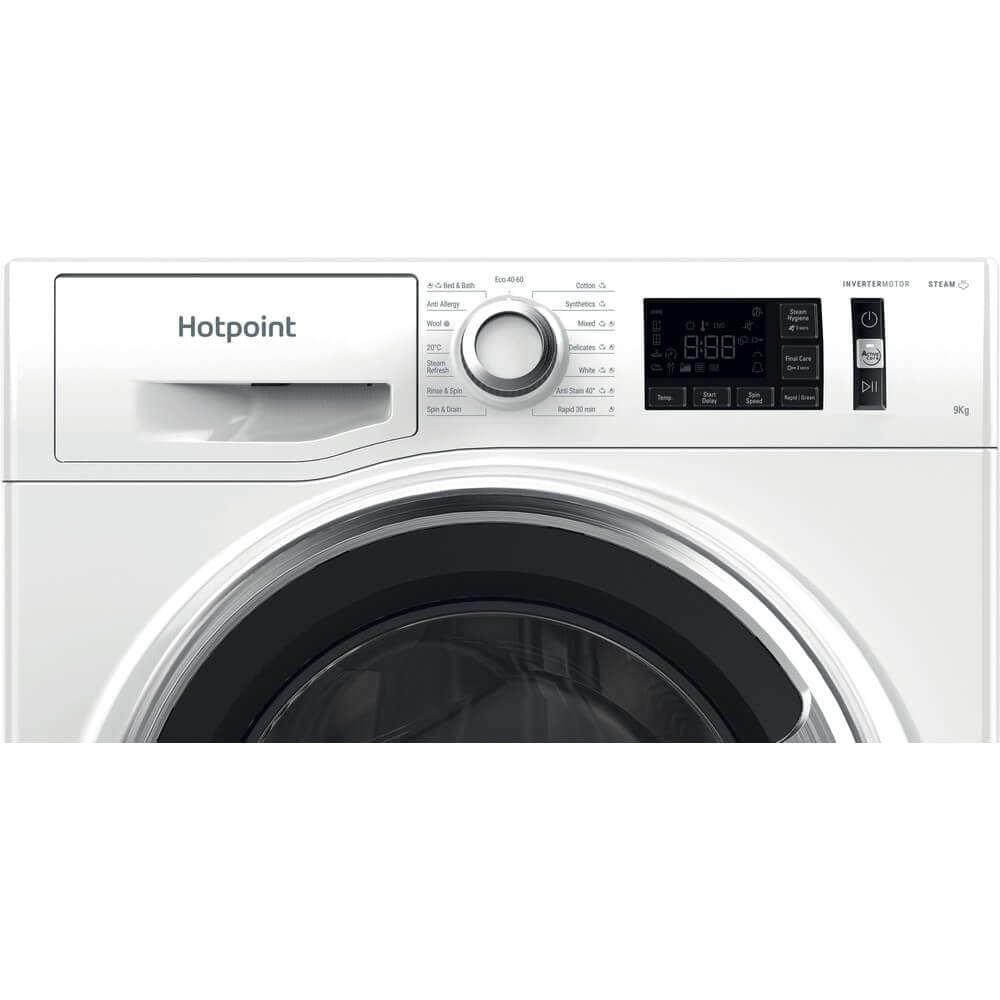 Hotpoint NM11945WCAUKN 9Kg Washing Machine with 1400 rpm White - Atlantic Electrics - 39478025781471 