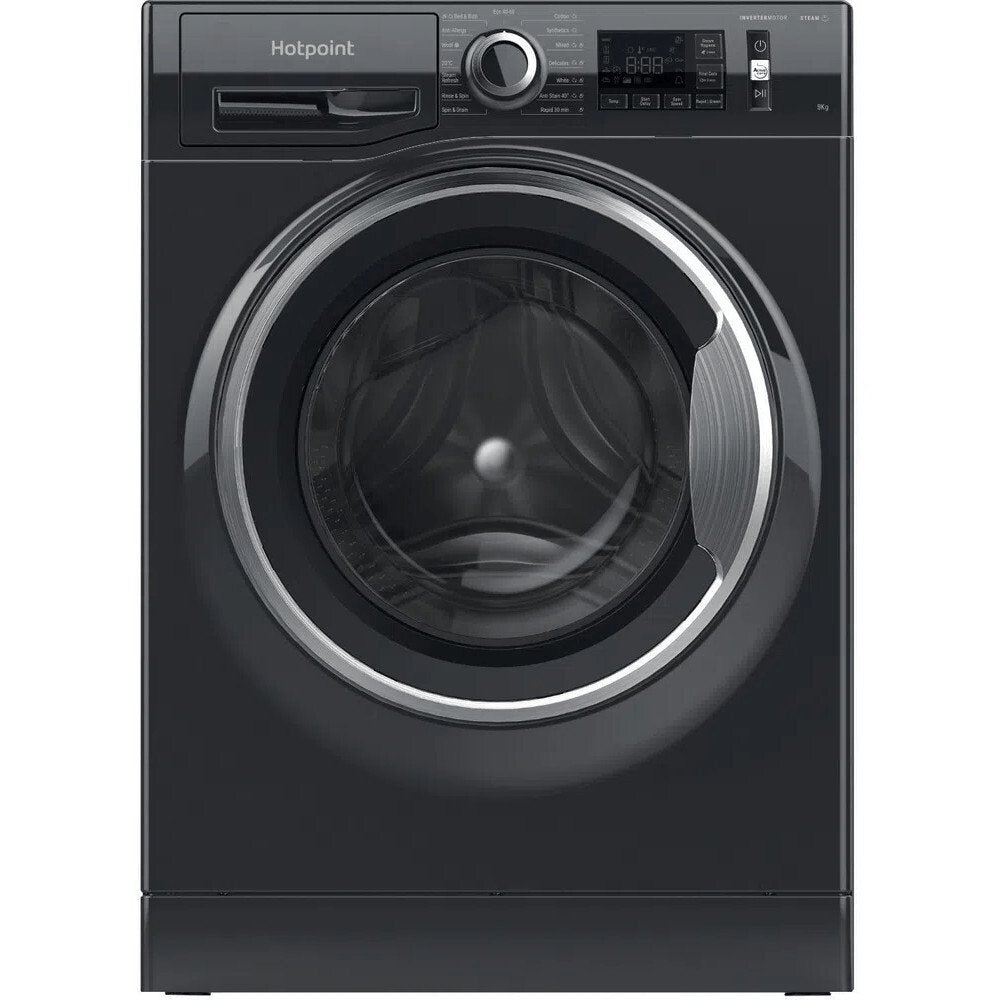 Hotpoint NM11946BCAUKN 9kg Washing Machine with 1400 rpm - Black | Atlantic Electrics - 39478029287647 