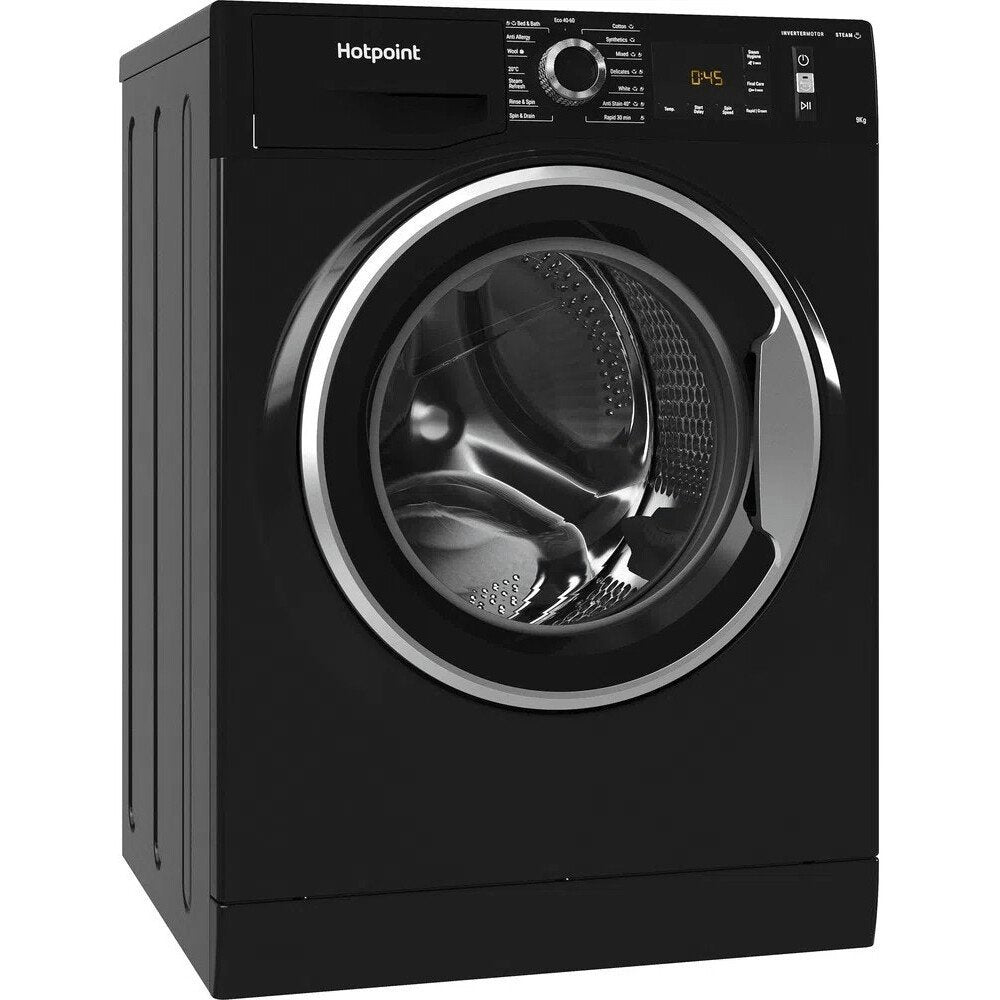 Hotpoint NM11946BCAUKN 9kg Washing Machine with 1400 rpm - Black | Atlantic Electrics - 39478029418719 