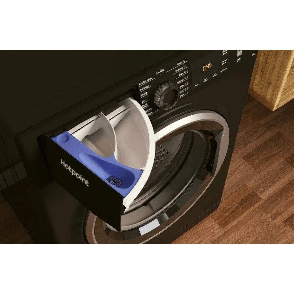 Hotpoint NM11946BCAUKN 9kg Washing Machine with 1400 rpm - Black | Atlantic Electrics - 39478029680863 
