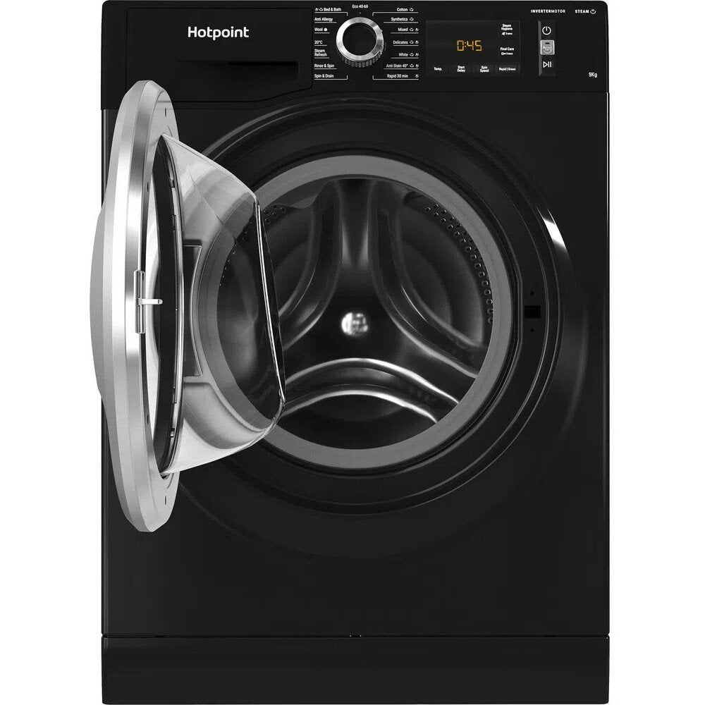 Hotpoint NM11946BCAUKN 9kg Washing Machine with 1400 rpm - Black | Atlantic Electrics - 39478029353183 