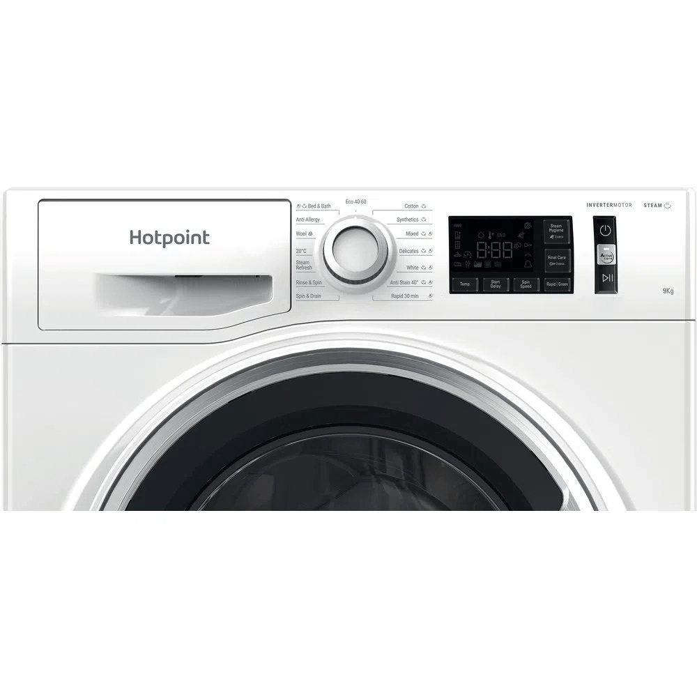 Hotpoint NM11946WSAUKN 9kg 1400 Spin Washing Machine White | Atlantic Electrics - 39478029517023 