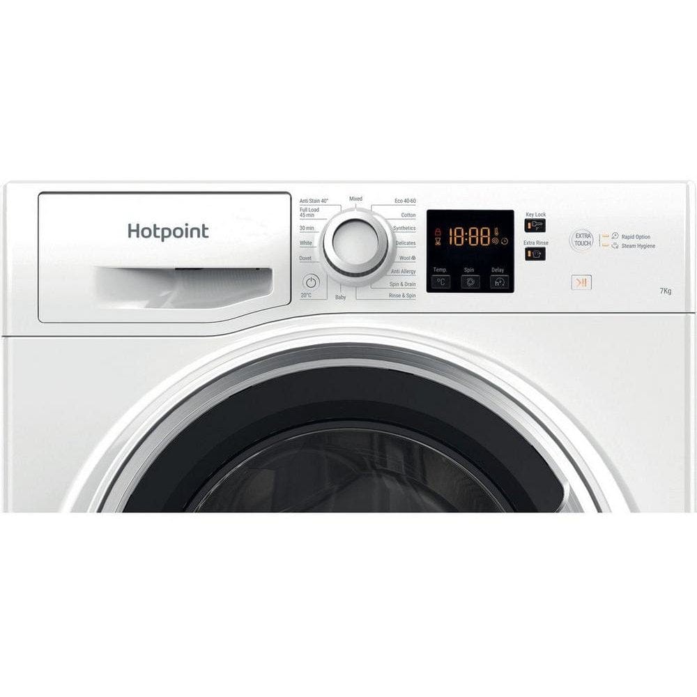 Hotpoint NSWE743UWSUKN 1400 Spin, 7kg Washing Machine - White | Atlantic Electrics