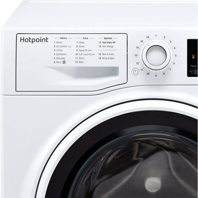 Hotpoint NSWE963CWSUKN 9kg 1600 Spin Washing Machine with Anti Stain - White | Atlantic Electrics - 39478026731743 
