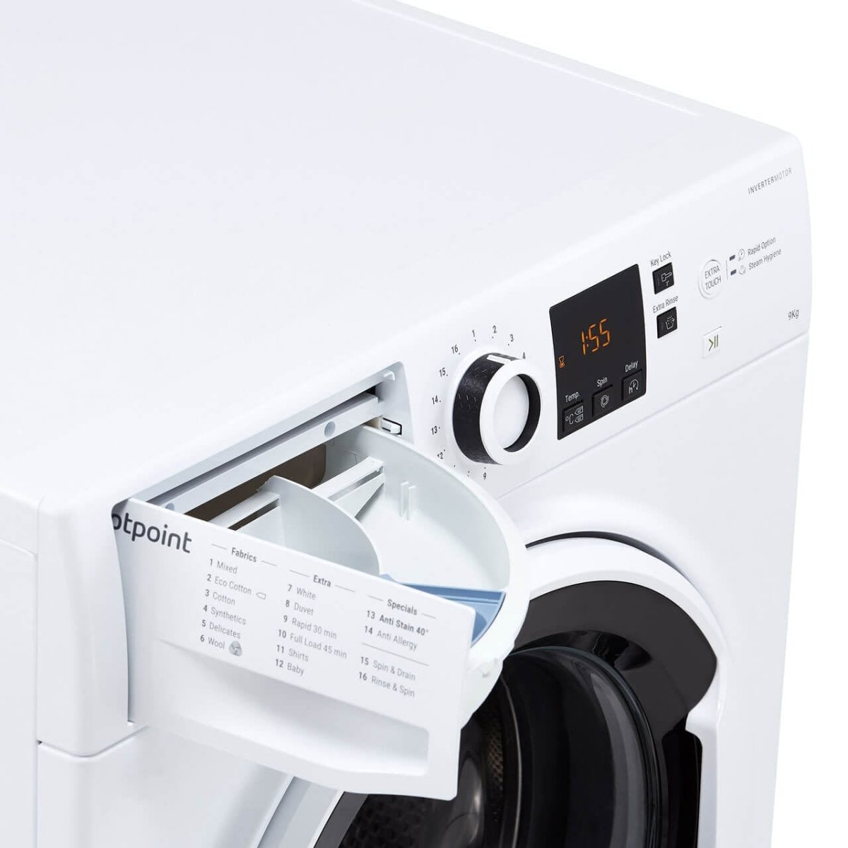 Hotpoint NSWE963CWSUKN 9kg 1600 Spin Washing Machine with Anti Stain - White | Atlantic Electrics