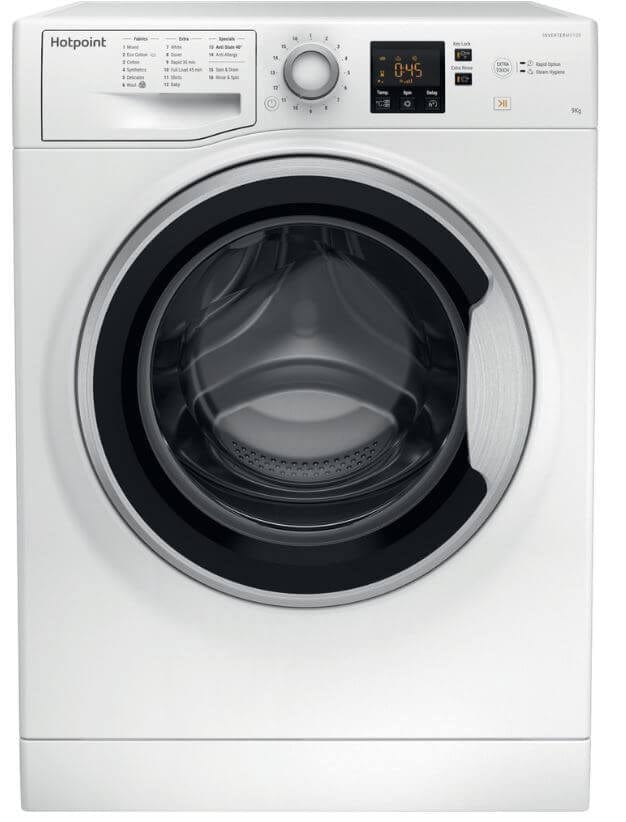 Hotpoint NSWE963CWSUKN 9kg 1600 Spin Washing Machine with Anti Stain - White | Atlantic Electrics - 39478026698975 