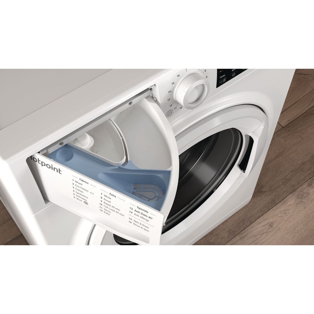 Hotpoint NSWF843CW 8kg 1400rpm A+++ Washing Machine - White - Atlantic Electrics - 39478027059423 