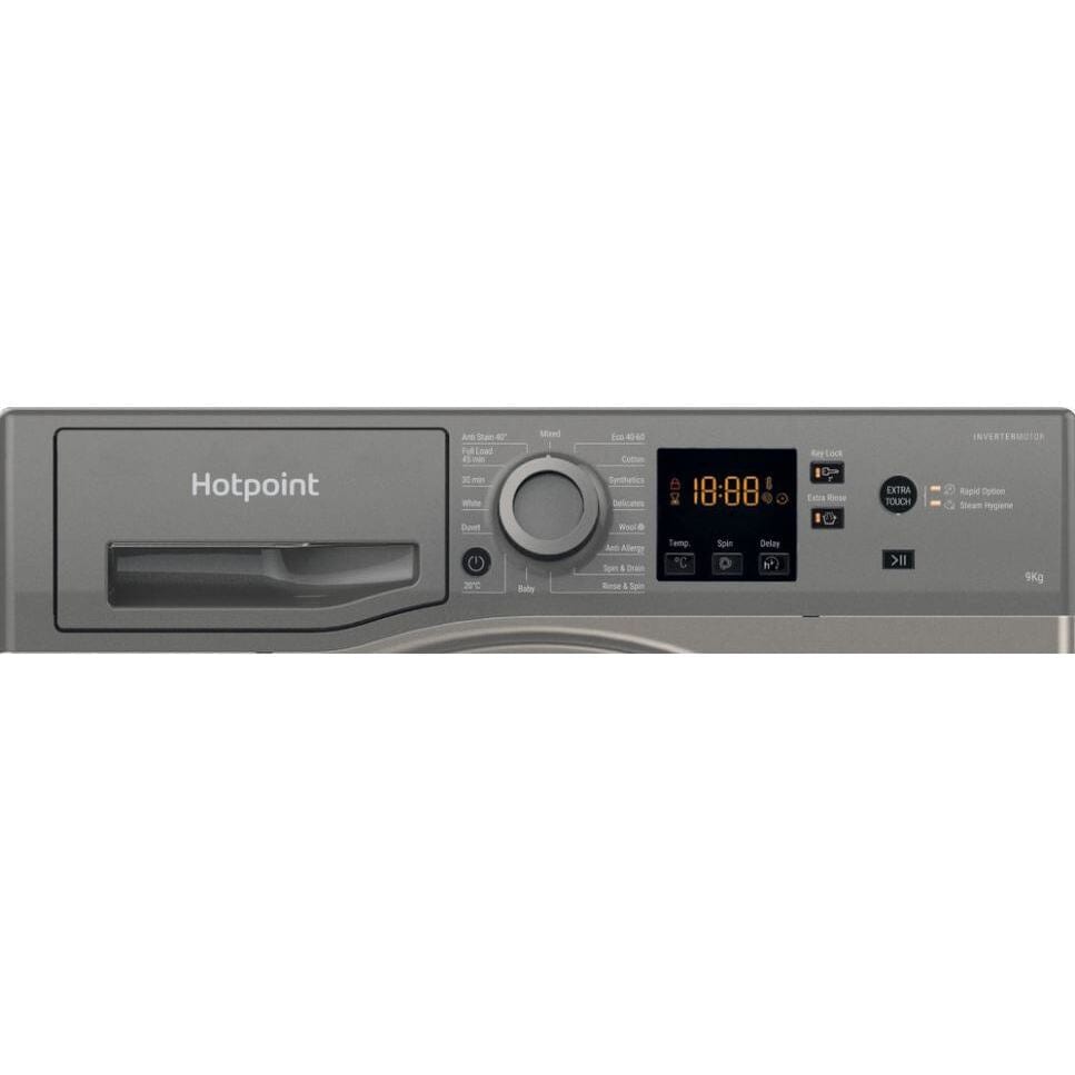 Hotpoint NSWF944CGGUKN Washing Machine 9Kg 1400Spin Graphite | Atlantic Electrics - 39478027976927 
