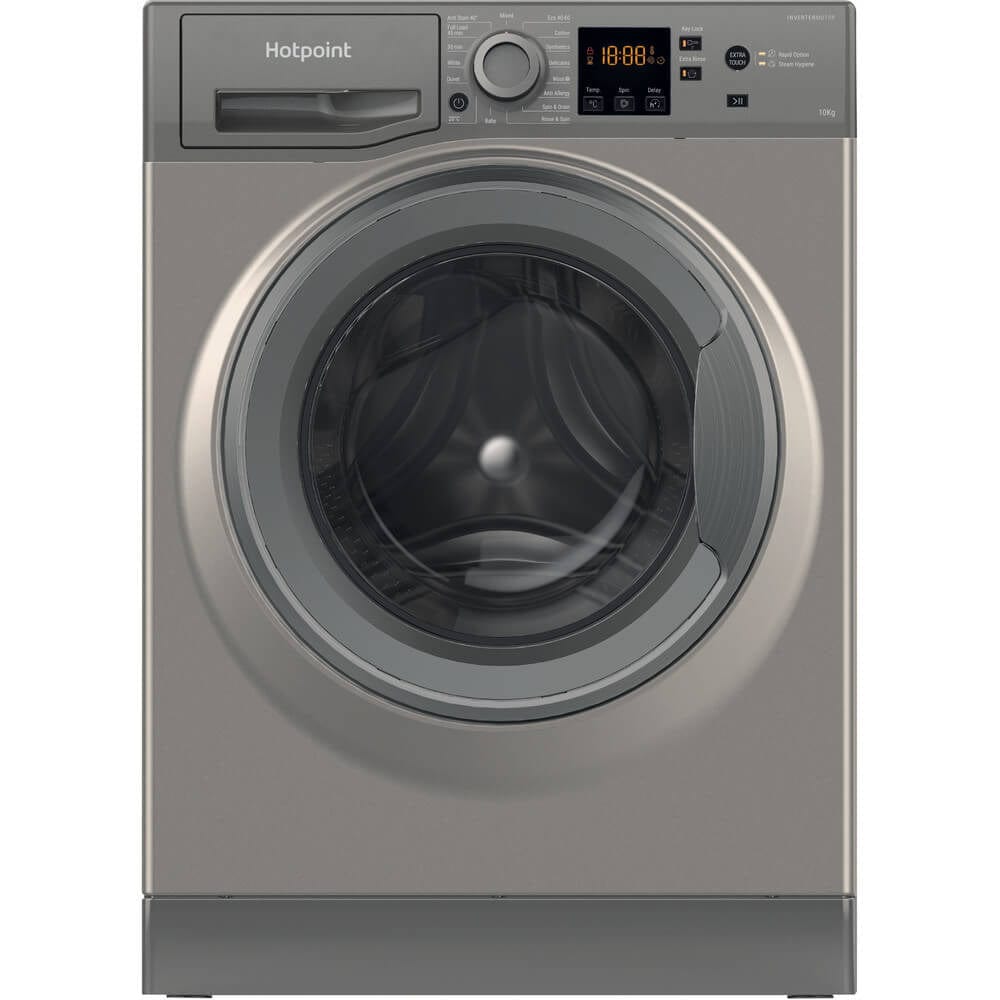 Hotpoint NSWM1043CGGUKN 10Kg Washing Machine with 1400 rpm - Graphite | Atlantic Electrics - 39478028894431 