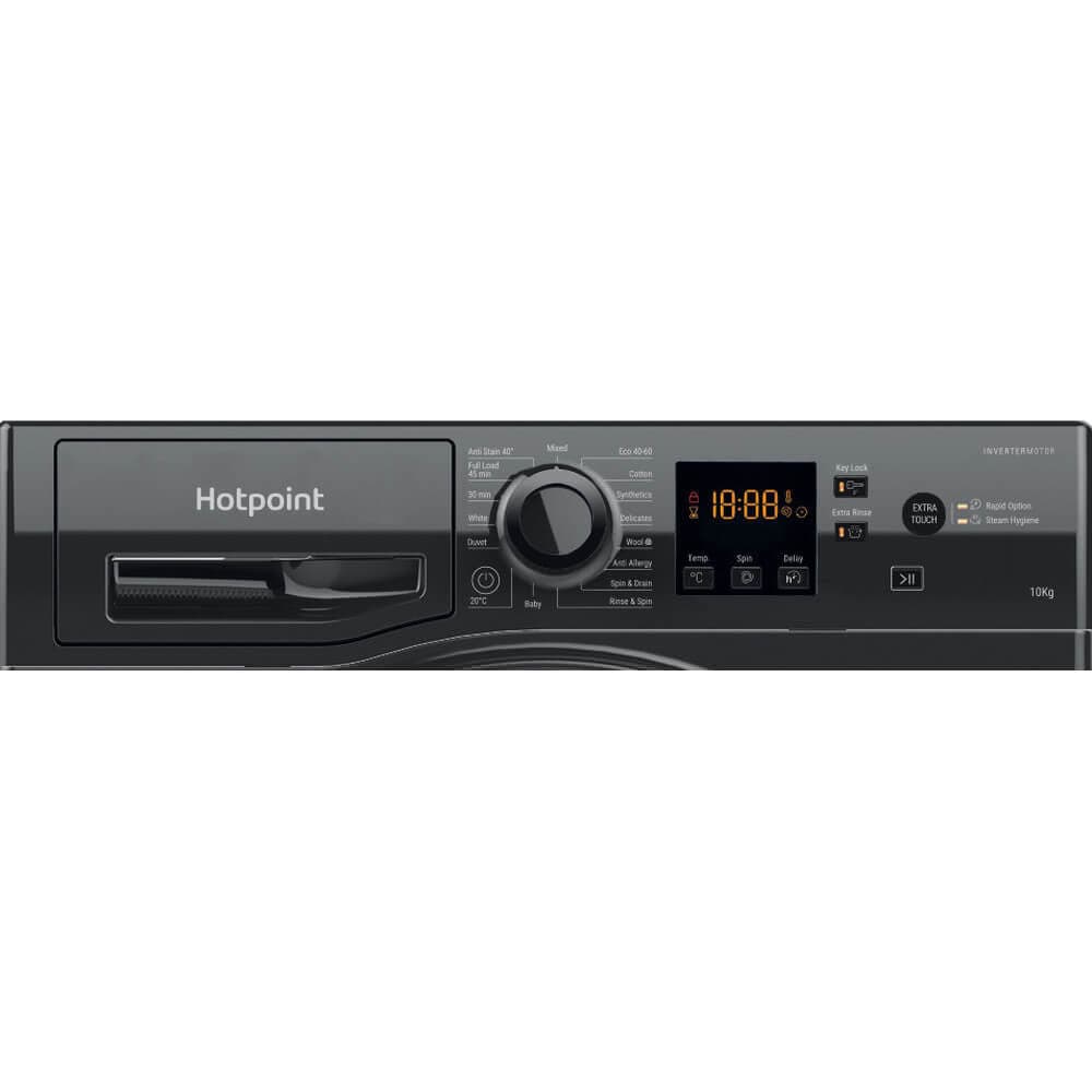 Hotpoint NSWM1044CBSUKN 10Kg Washing Machine with 1400 rpm - Black | Atlantic Electrics - 39478031220959 