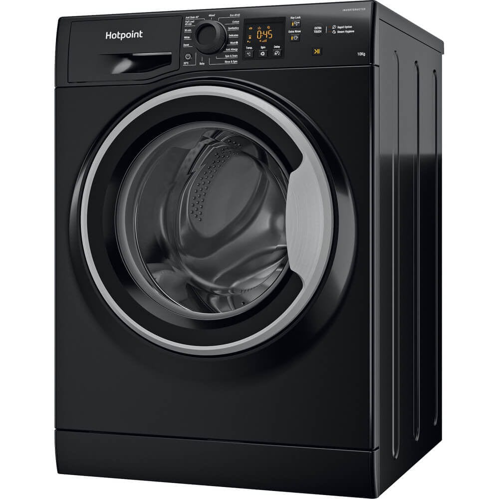 Hotpoint NSWM1044CBSUKN 10Kg Washing Machine with 1400 rpm - Black - Atlantic Electrics - 39478031155423 