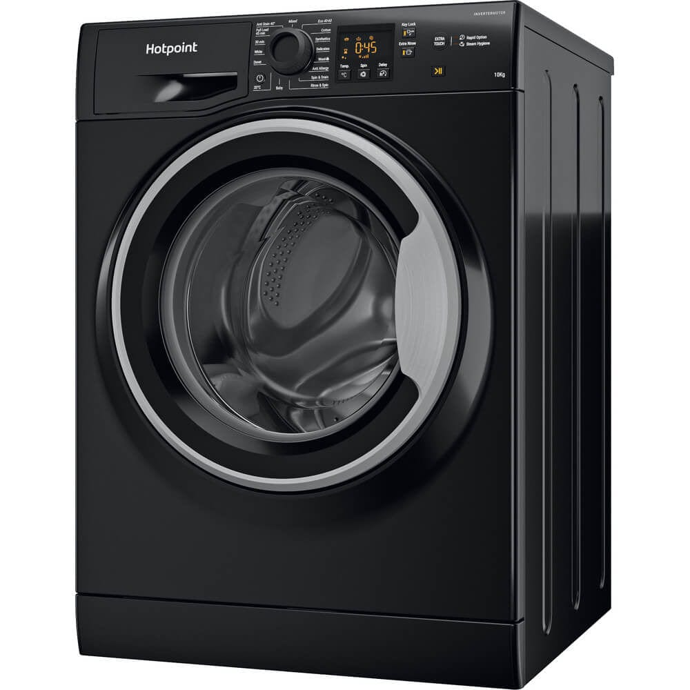 Hotpoint NSWM1044CBSUKN 10Kg Washing Machine with 1400 rpm - Black | Atlantic Electrics - 39478031155423 