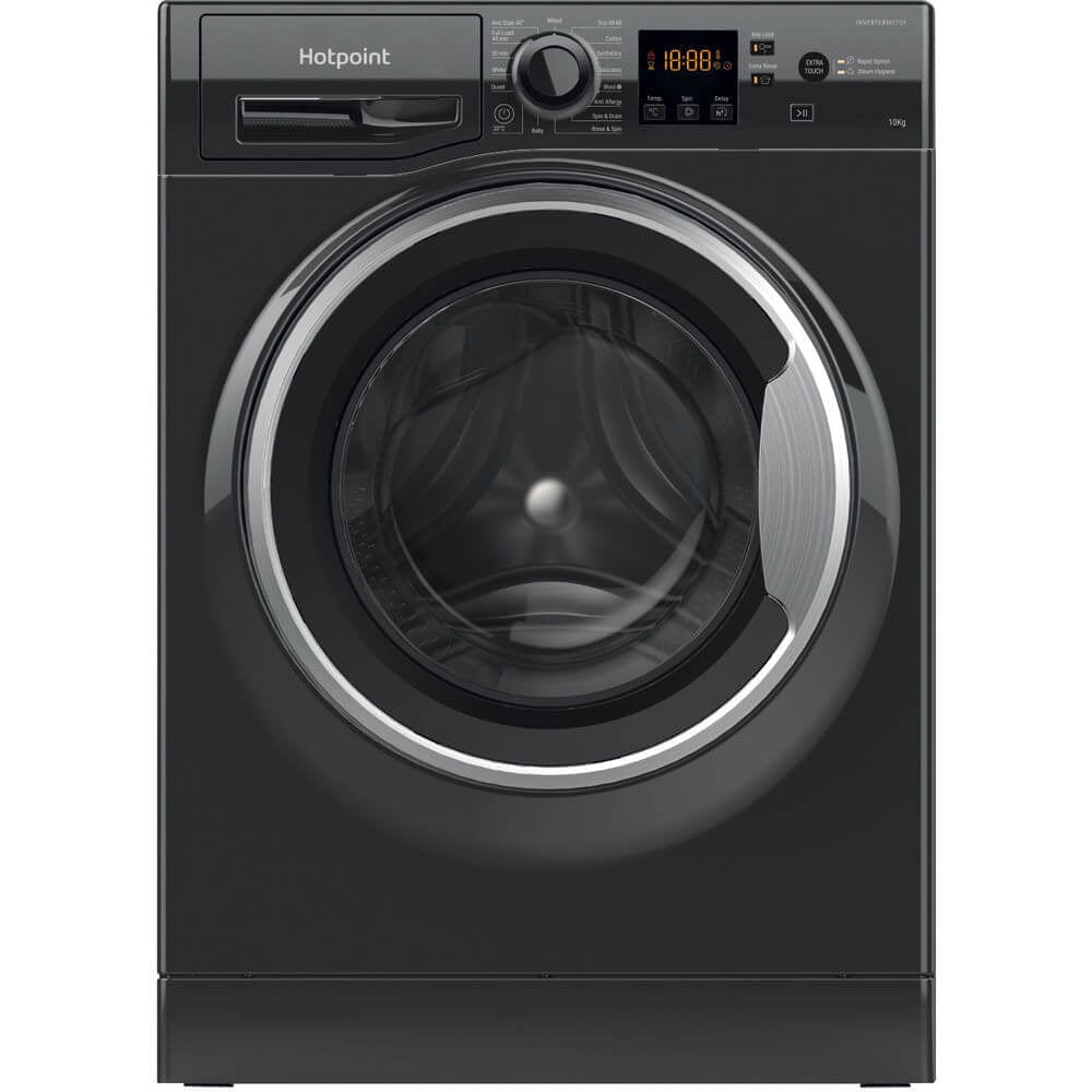 Hotpoint NSWM1044CBSUKN 10Kg Washing Machine with 1400 rpm - Black - Atlantic Electrics - 39478031024351 
