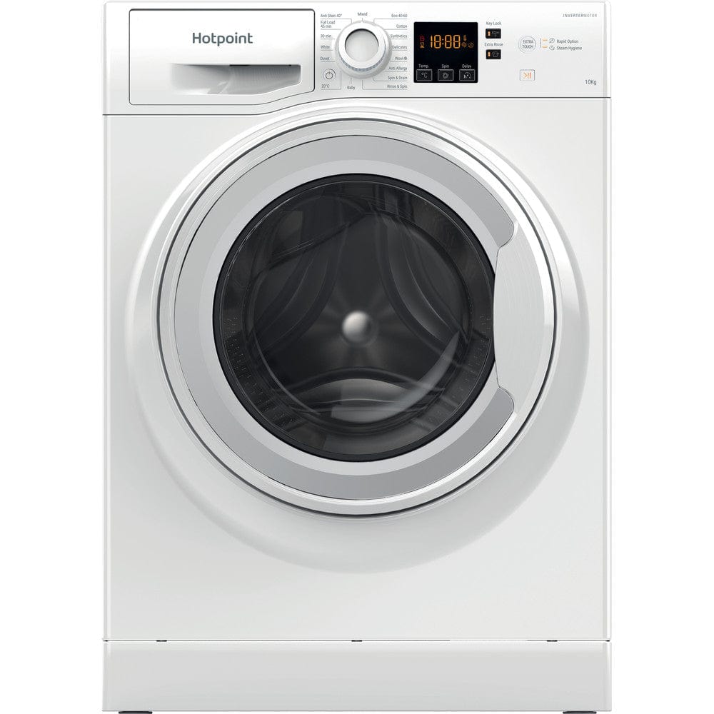 Hotpoint NSWM1044CWUKN 10kg 1400rpm Freestanding Washing Machine - White | Atlantic Electrics - 39478031679711 