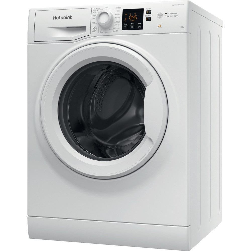 Hotpoint NSWM1044CWUKN 10kg 1400rpm Freestanding Washing Machine - White - Atlantic Electrics - 39478031974623 
