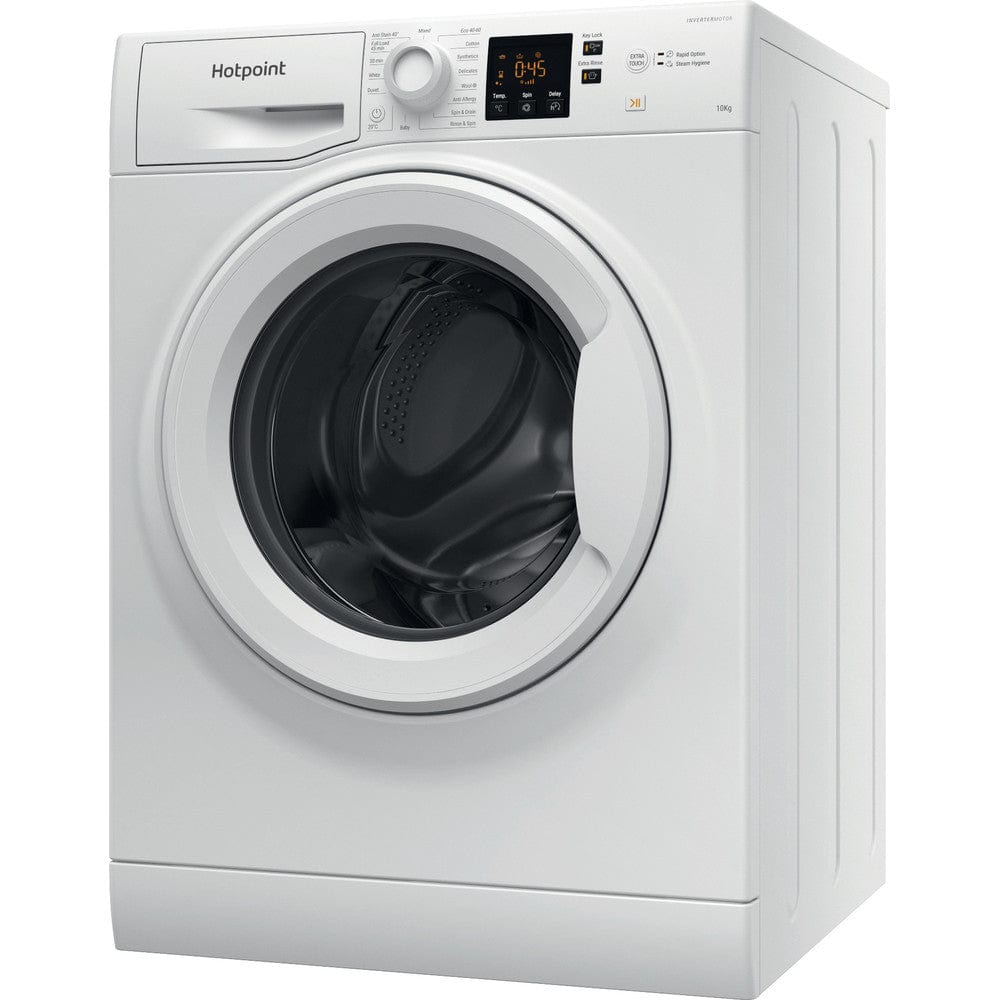 Hotpoint NSWM1044CWUKN 10kg 1400rpm Freestanding Washing Machine - White | Atlantic Electrics - 39478031974623 