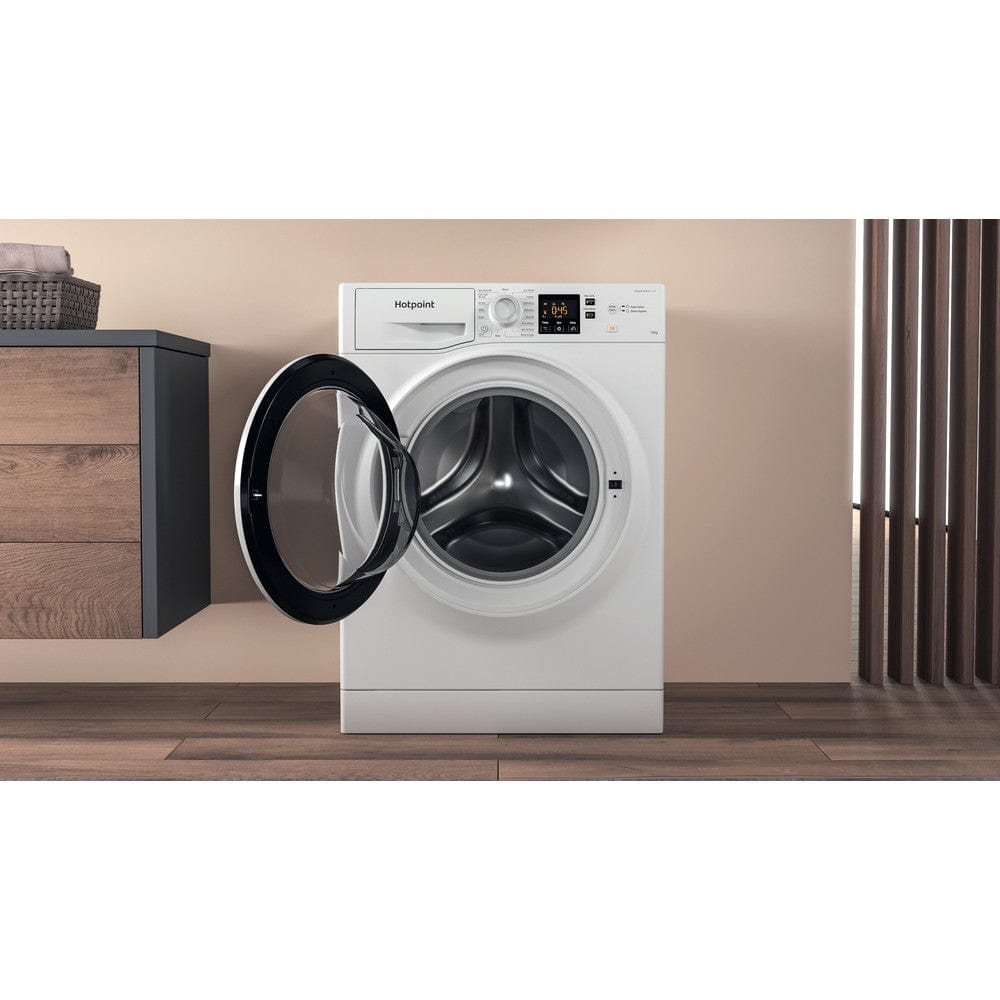 Hotpoint NSWM1044CWUKN 10kg 1400rpm Freestanding Washing Machine - White | Atlantic Electrics - 39478032105695 
