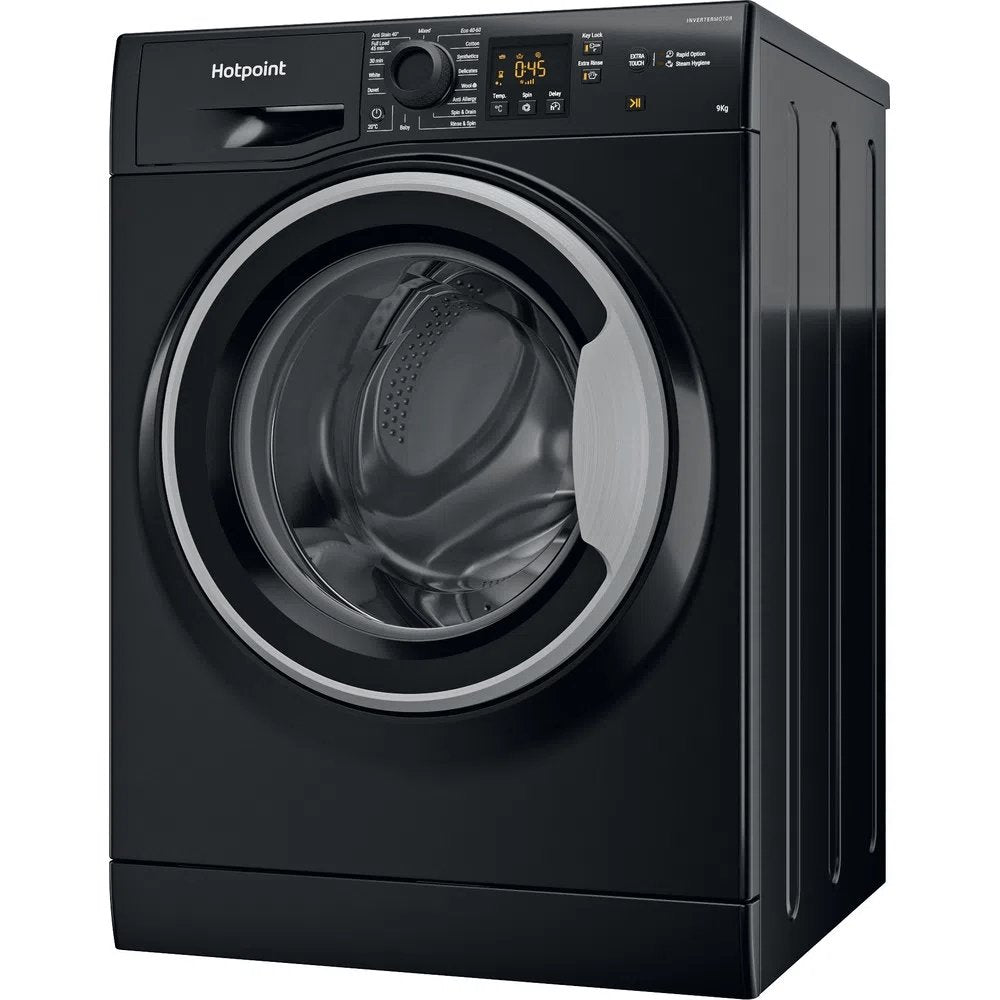 Hotpoint NSWM963CBS 9kg 1600rpm Freestanding Washing Machine - Black - Atlantic Electrics - 39478033285343 