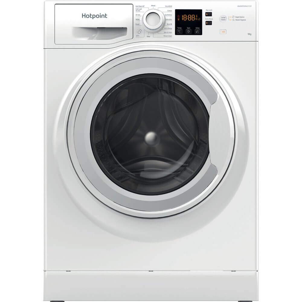 Hotpoint NSWM965CWUKN Freestanding Washing Machine 9kg 1600 Spin White | Atlantic Electrics - 39522889236703 