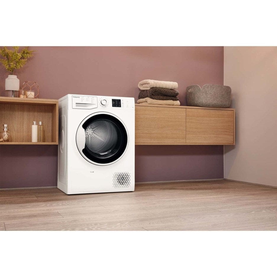 Hotpoint NTM1081WKUK 8Kg Heat Pump Tumble Dryer - White | Atlantic Electrics - 39478033973471 