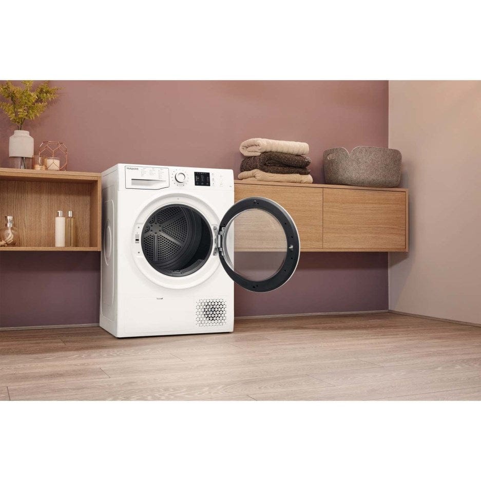 Hotpoint NTM1081WKUK 8Kg Heat Pump Tumble Dryer - White | Atlantic Electrics - 39478034006239 