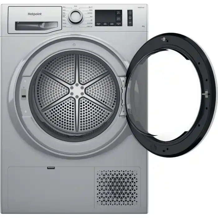 Hotpoint NTM1182SSK Freestanding 8kg Heat Pump Tumble Dryer - Silver | Atlantic Electrics