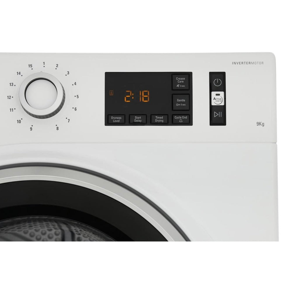 Hotpoint NTM1192SK 9kg Heat Pump Condenser Tumble Dryer A++ Rated - White | Atlantic Electrics - 39478033449183 