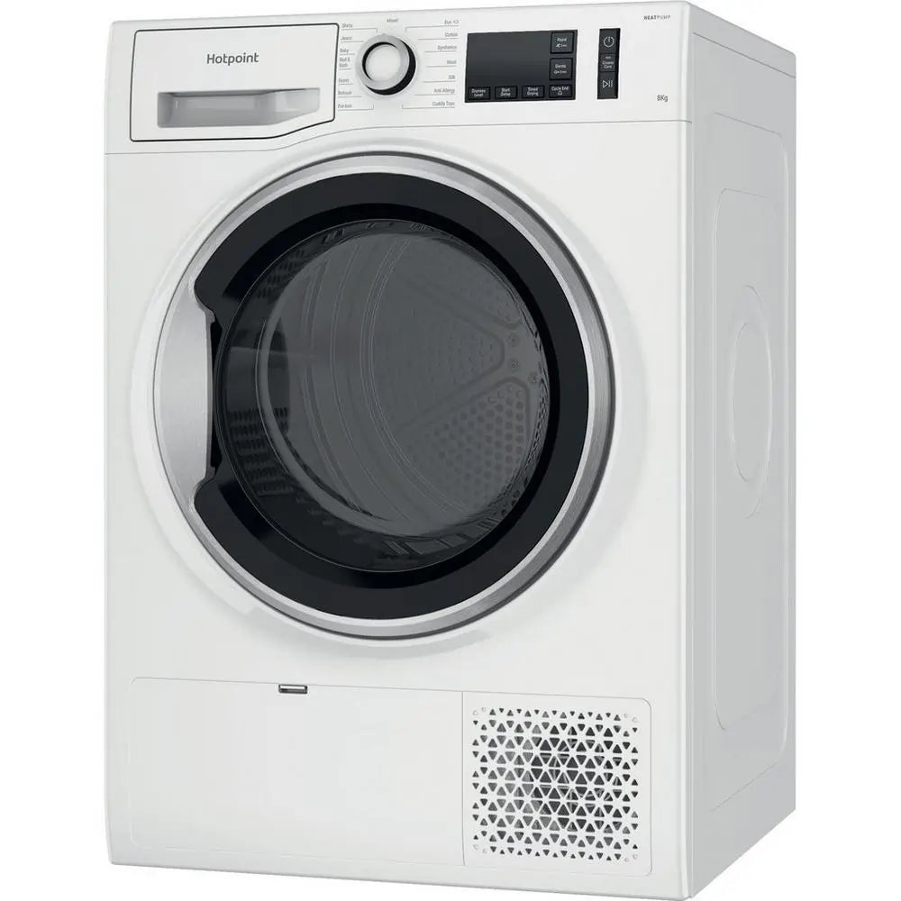 Hotpoint NTSM1182SKUK 8kg Heat Pump Condenser Dryer in White - Atlantic Electrics