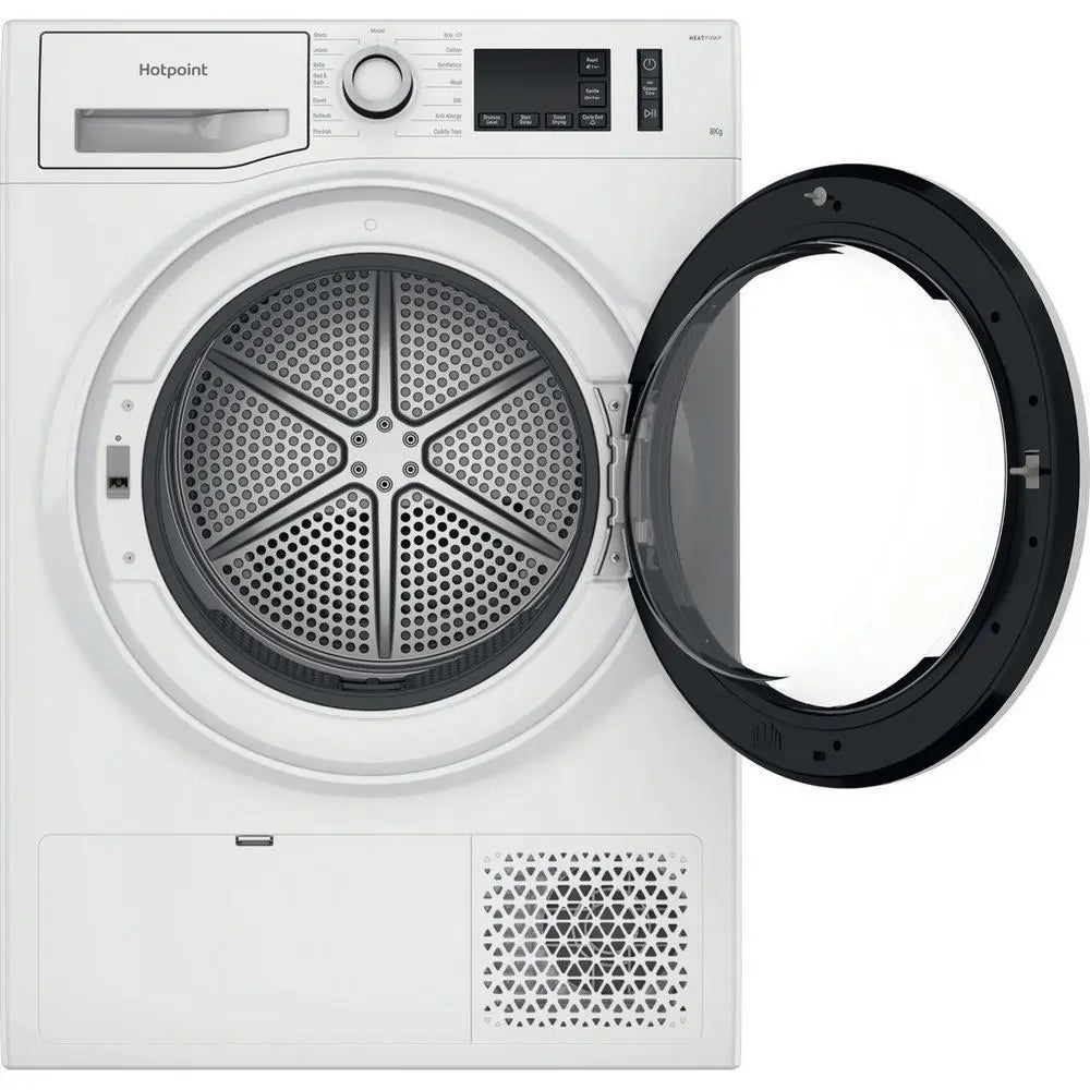 Hotpoint NTSM1182SKUK 8kg Heat Pump Condenser Dryer in White - Atlantic Electrics - 40333352468703 