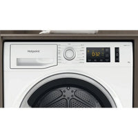 Thumbnail Hotpoint NTSM1182SKUK 8kg Heat Pump Condenser Dryer in White - 40333352534239