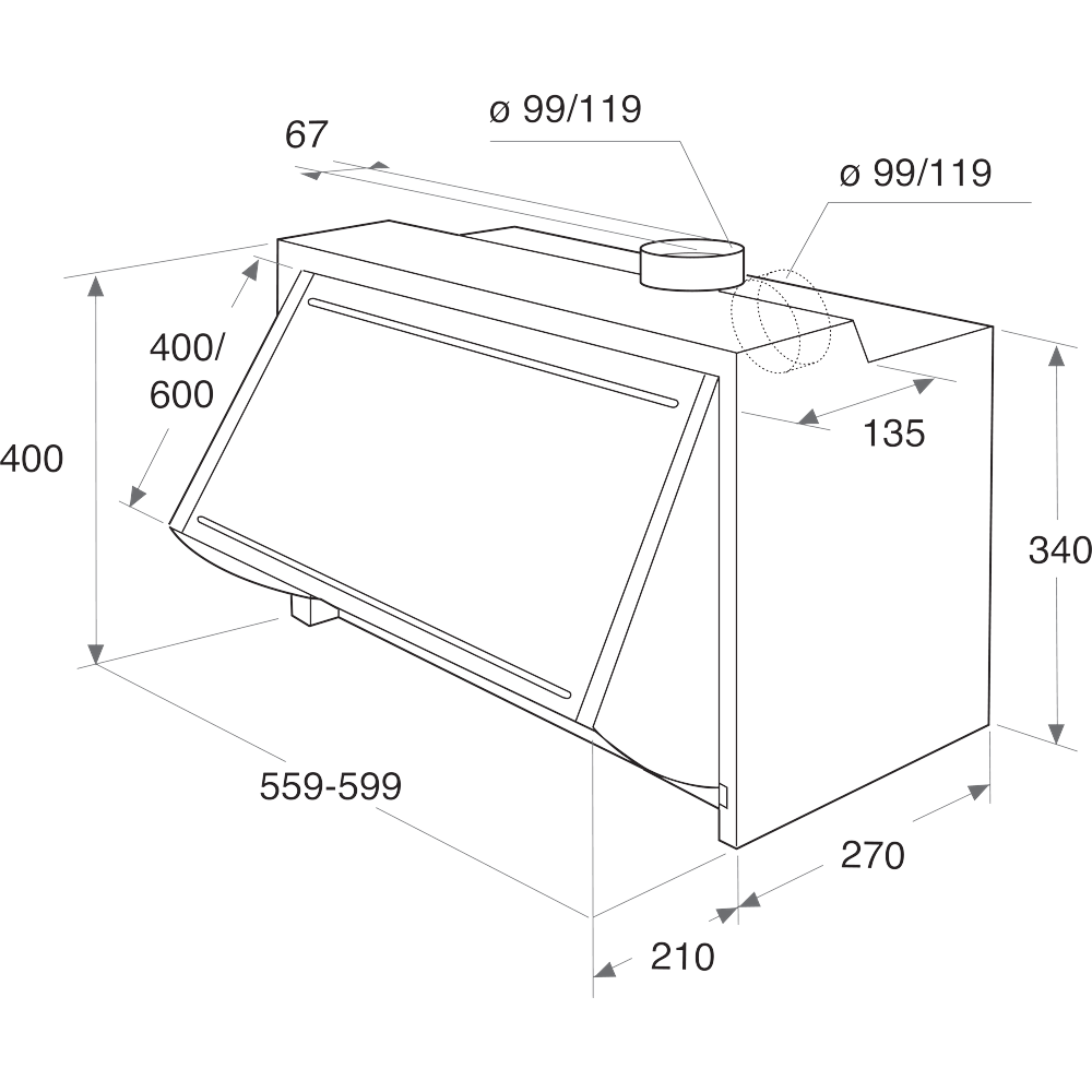 Hotpoint PAEINT66FLSW 59.9cm Wide Integrated Cooker Hood - Stainless Steel | Atlantic Electrics
