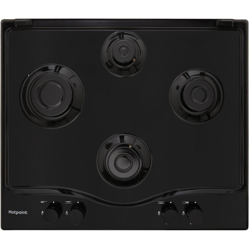 Hotpoint PCN642HBK 60cm Four Burner Gas Hob Black | Atlantic Electrics - 39478041870559 