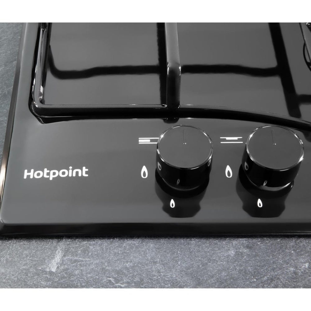Hotpoint PCN642HBK 60cm Four Burner Gas Hob Black | Atlantic Electrics - 39478042001631 