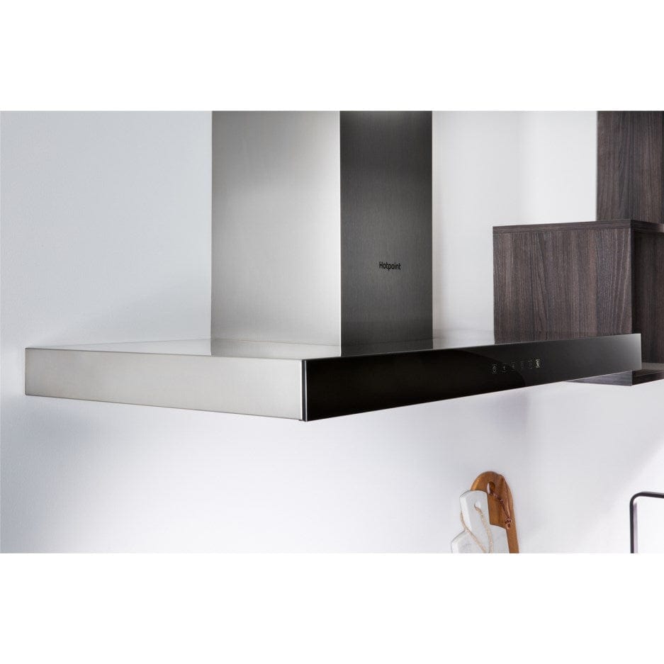 HOTPOINT PHBS68FLTIX Box Design Touch Control 60cm Chimney Cooker Hood Stainless Steel - Atlantic Electrics - 39478045573343 