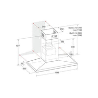 Thumbnail HOTPOINT PHC77FLBIX 70cm Chimney Cooker Hood - 39478042722527