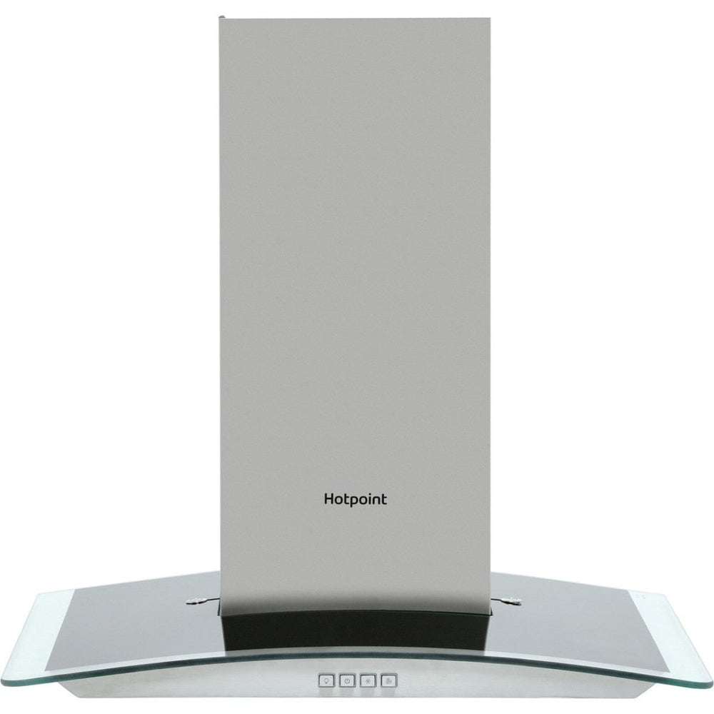 HOTPOINT PHGC64FLMX 60cm Cooker Hood With Curved Glass Canopy - Stainless Steel | Atlantic Electrics - 39478040789215 