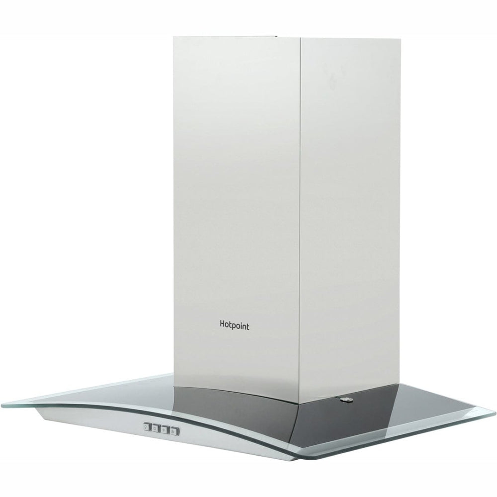 HOTPOINT PHGC64FLMX 60cm Cooker Hood With Curved Glass Canopy - Stainless Steel | Atlantic Electrics - 39478040821983 