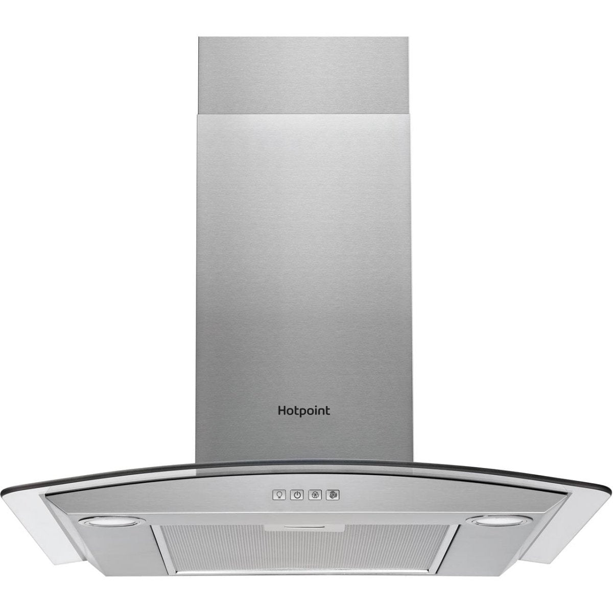 Hotpoint PHGC74FLMX 70cm Cooker Hood With Curved Glass Canopy - Stainless Steel - Atlantic Electrics