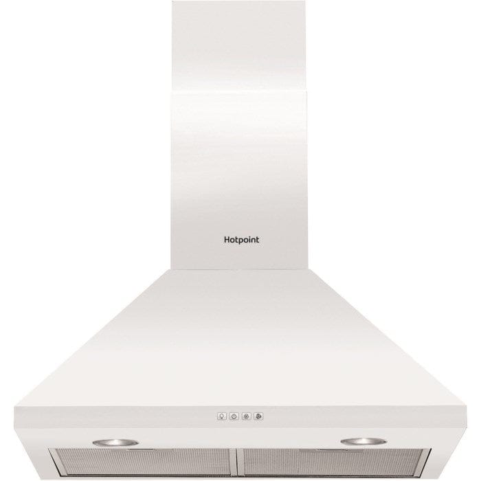 Hotpoint PHPC65FLMX 60cm Chimney Cooker Hood - White | Atlantic Electrics