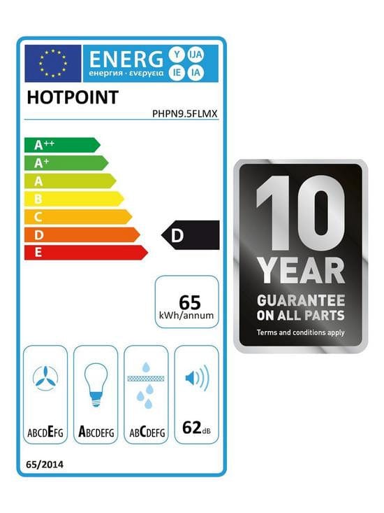 Hotpoint PHPN95FLMX 90cm Chimney Cooker Hood - Stainless Steel | Atlantic Electrics